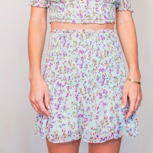 Jennifer Minty Smocked Skirt